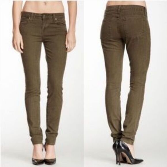 Vince Crop Skinny Ankle Olive Green Jeans Sz 25 - Picture 1 of 8